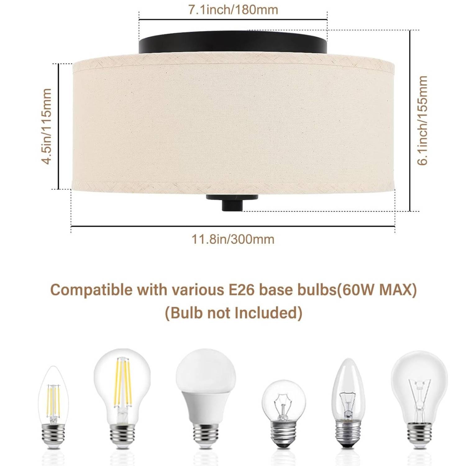 Two-Light Ceiling Flush Mount: image 7