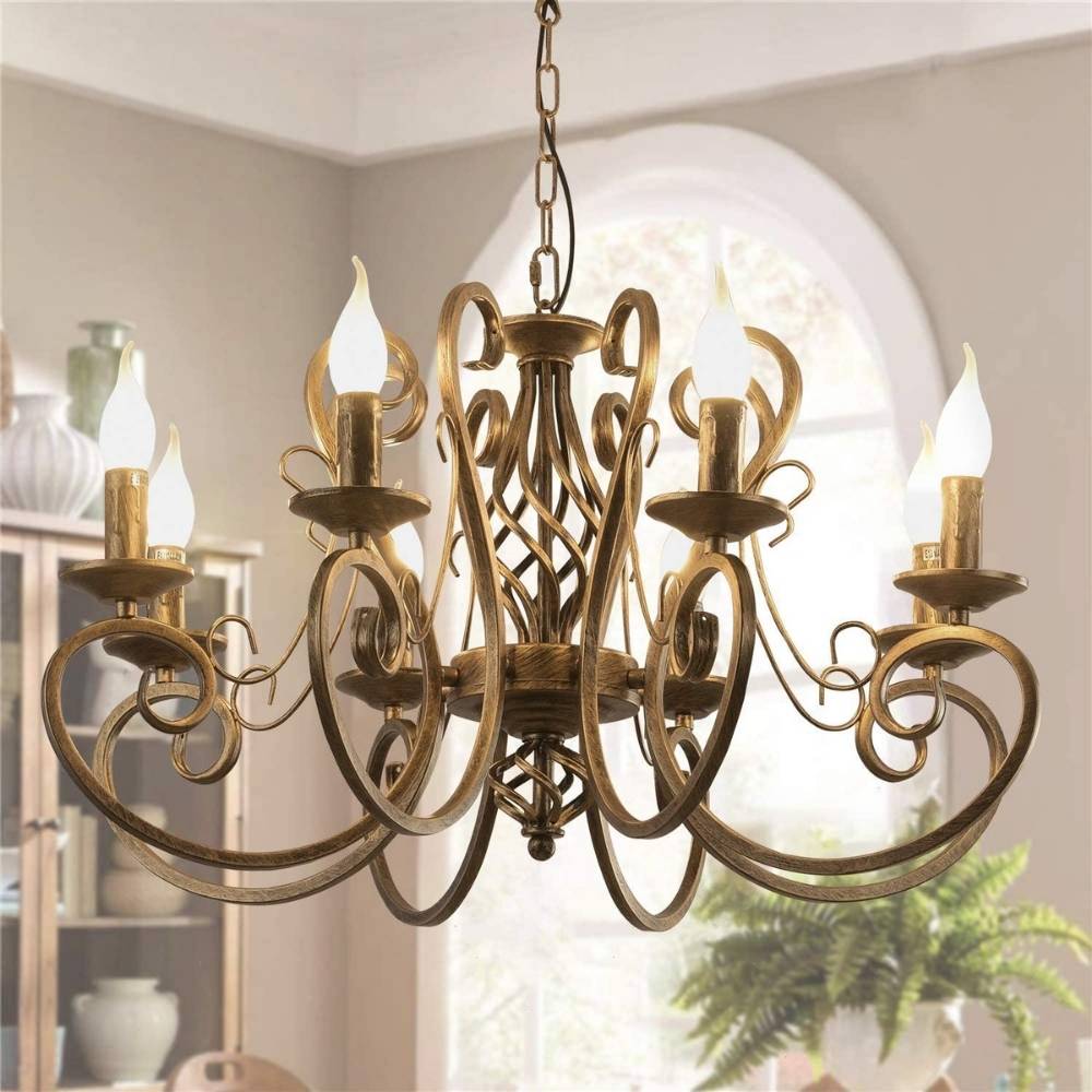 Rustic Vintage Metal Chandelier, Bronze